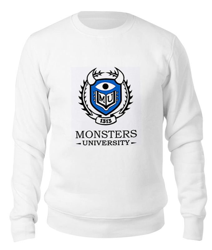 

Свитшот унисекс Printio Monsters university белый M, Monsters university