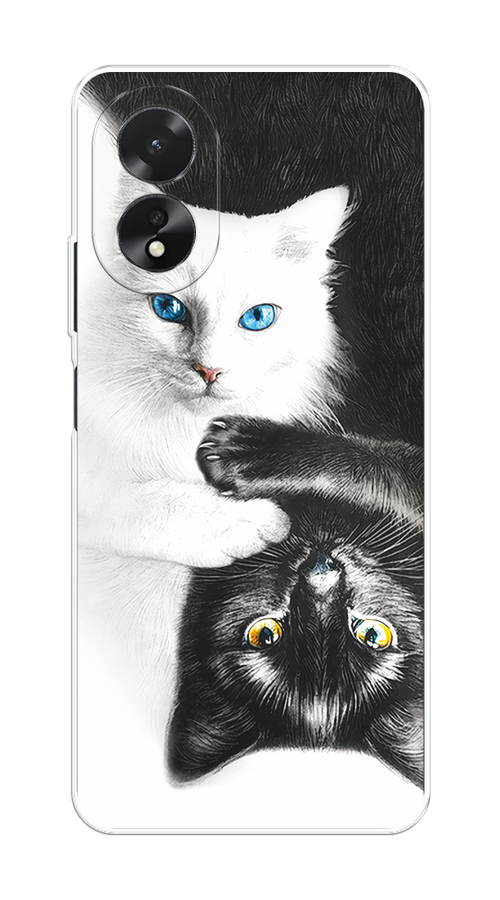 

Чехол на Oppo A38/A18 "Коты Инь-Янь", Черный;белый;голубой, 2515350-1