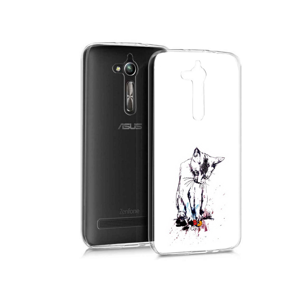 

Чехол MyPads Tocco для Asus ZenFone Go (ZB500KL) кот и микки, Прозрачный, Tocco