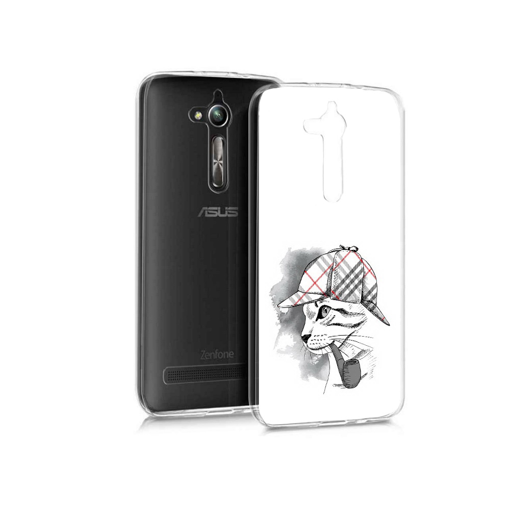 Чехол MyPads Tocco для Asus ZenFone Go (ZB500KL) кошка с трубкой