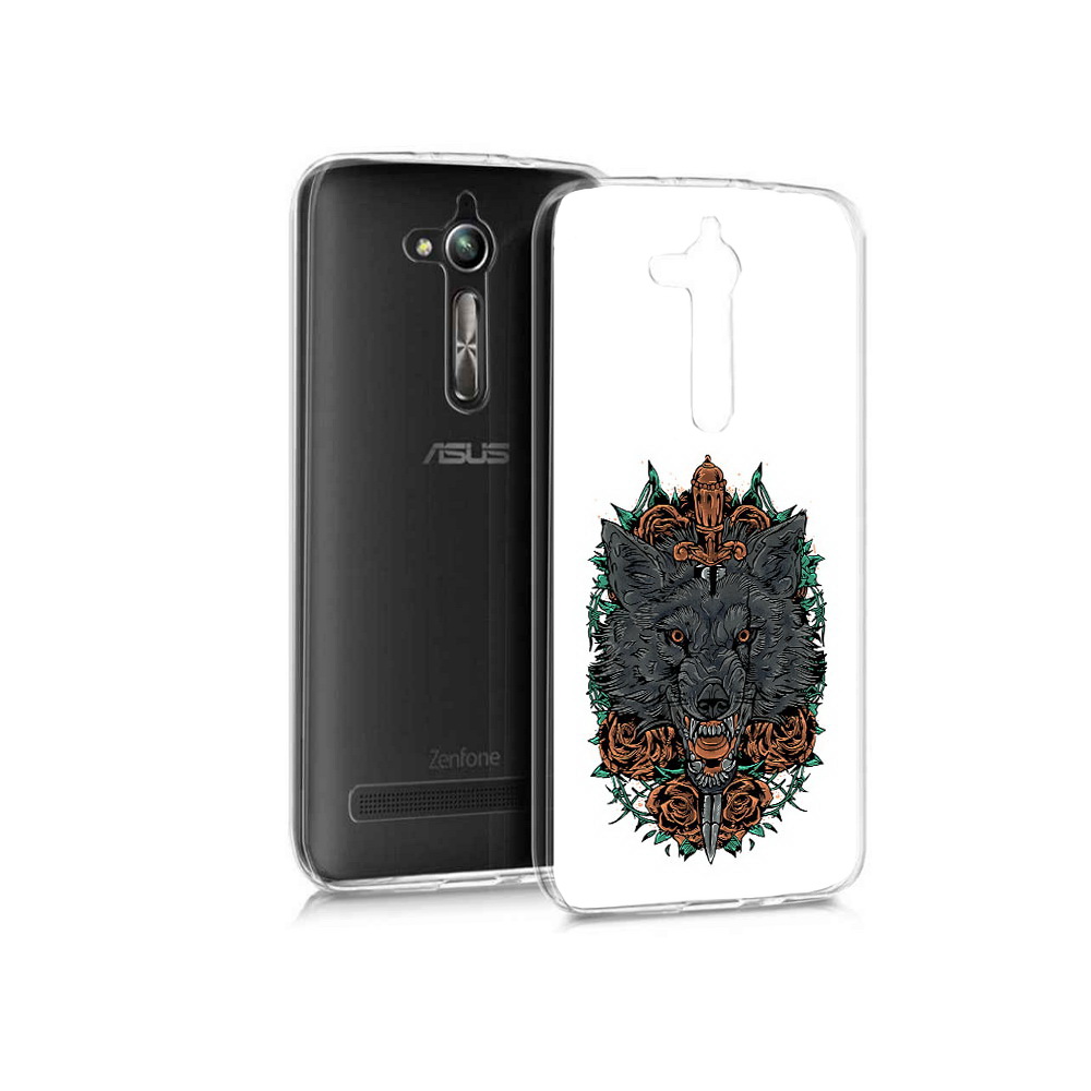 

Чехол MyPads Tocco для Asus ZenFone Go (ZB500KL) красивый злой волк, Прозрачный, Tocco