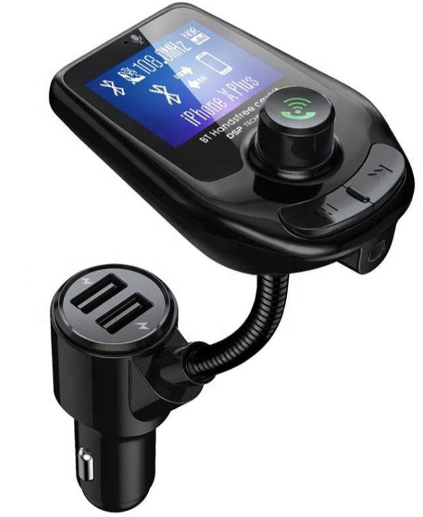 

FM трансмиттер HRS D4 (Быстрая зарядка 3.0 + 2xUSB порта, Micro SD, BT 5.0) (Черный)