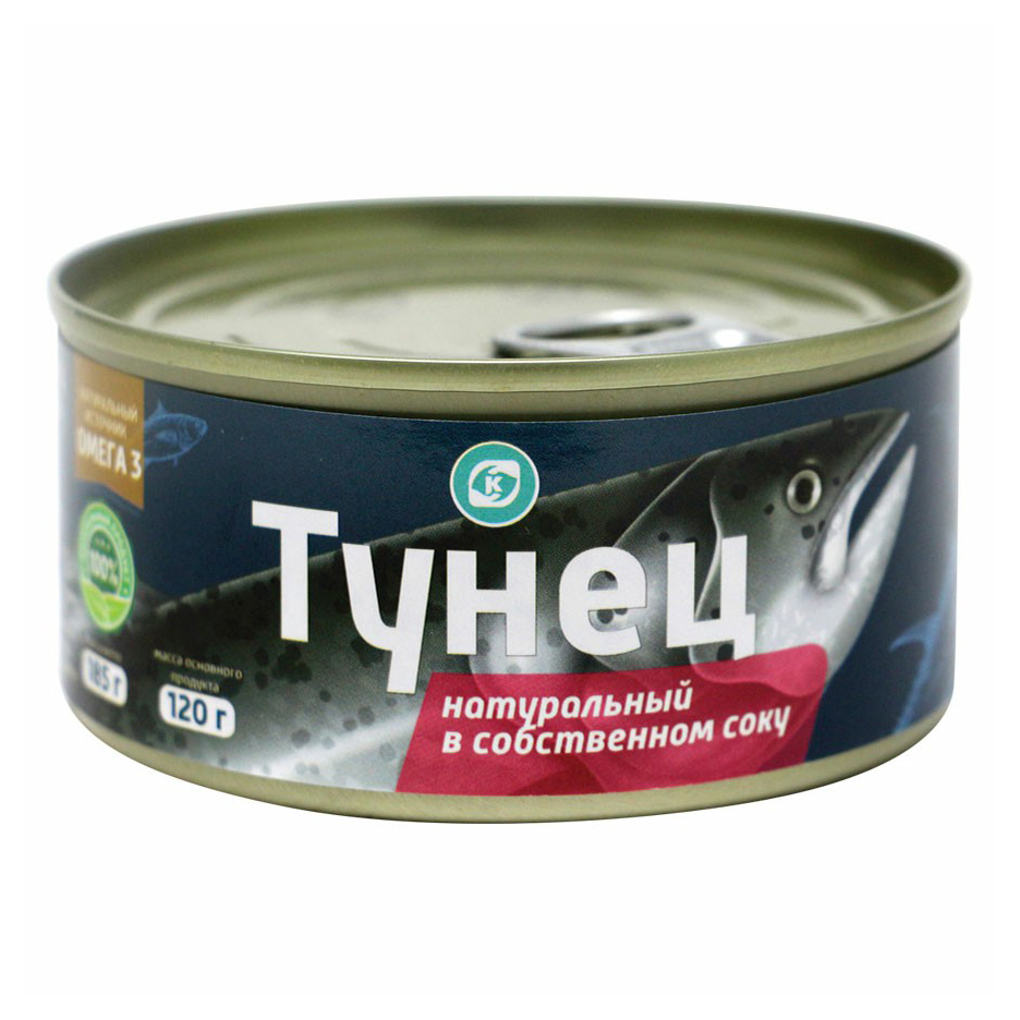 

Тунец Командор кусочки в собственном соку 185 г