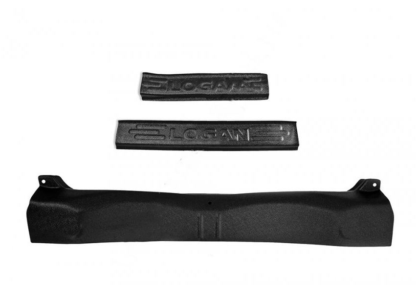 фото Защитный комплект №4 (накладка на порожек багажника; накладки на пороги) для renault logan русская артель