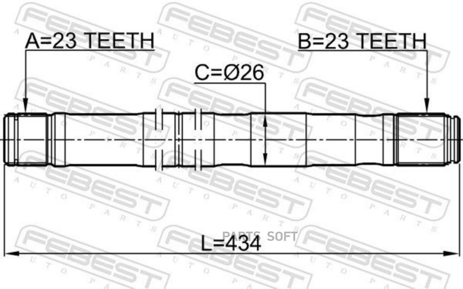

FEBEST '2112CMAXLH ПОЛУОСЬ ЛЕВАЯ 23X434X23 1шт