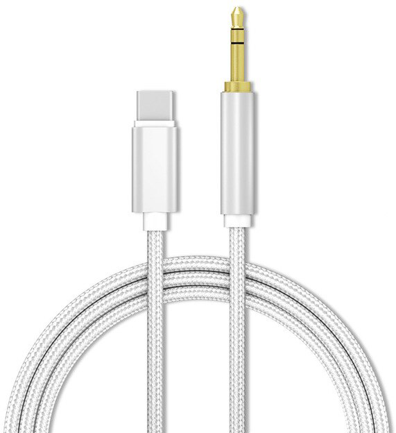 

Кабель AUX GSMIN Type-C - Mini Jack 3.5 mm 1м Silver