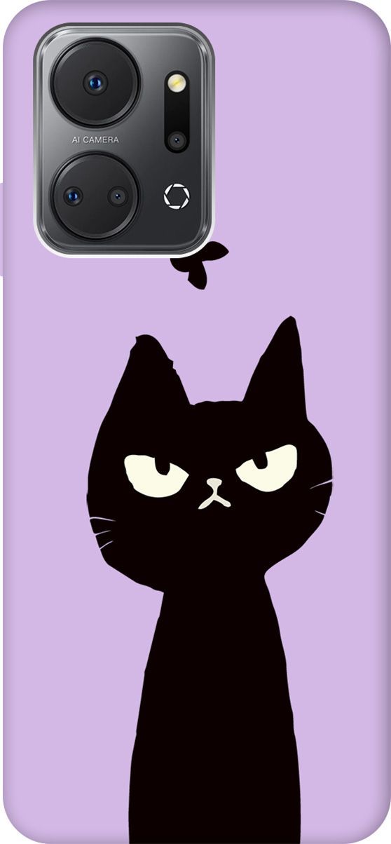 

Чехол на Honor X7a "Disgruntled Cat" сиреневый, Фиолетовый;черный, 159400