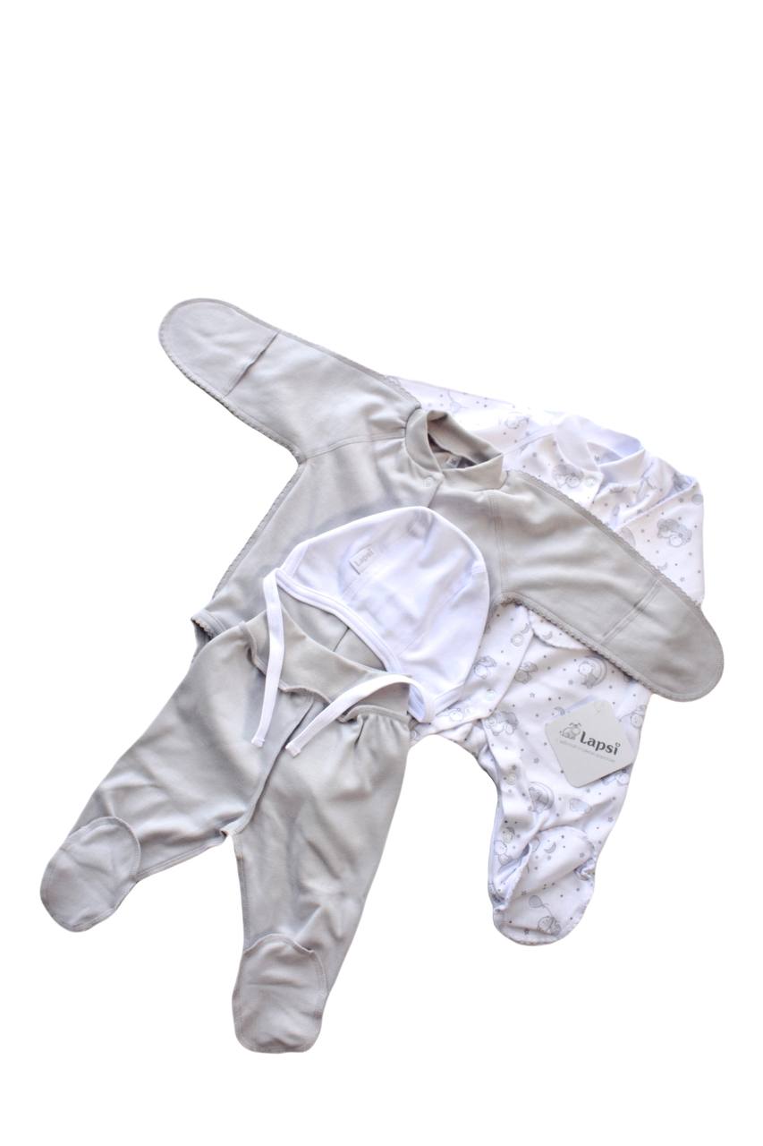 Комплект одежды Lapsi 162501, белый; серый, 50