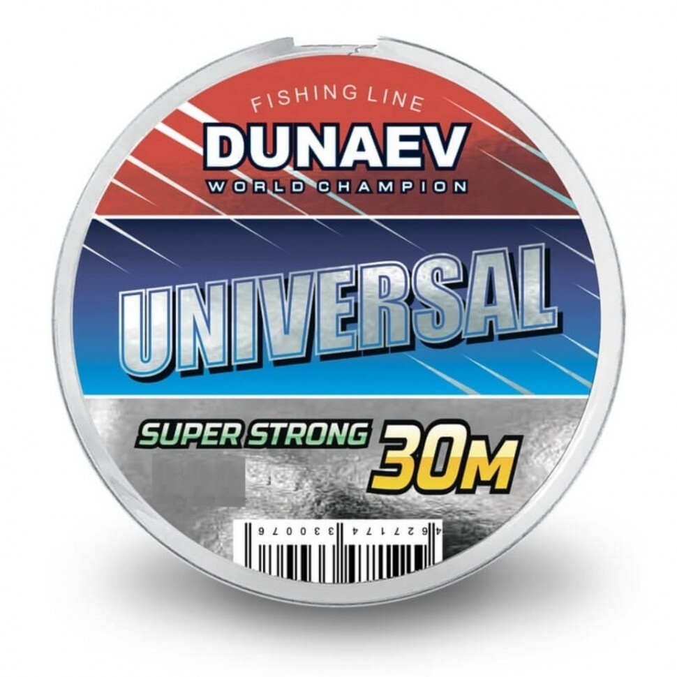 

Леска Dunaev UNIVERSAL 30м 0.22мм 4.3кг, Прозрачный, Universal