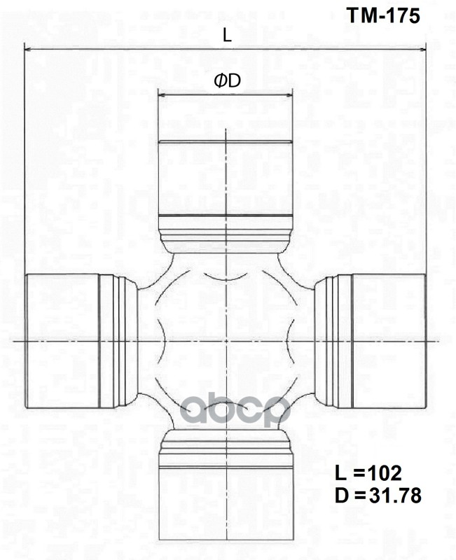 

TOYO TM-175 Крестовина карданного вала MITSUBISHI CANTER FA FB FE с тавотницей 1шт