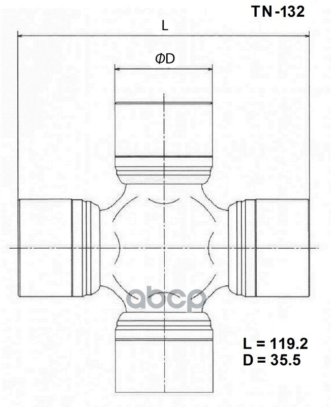 TOYO TN-132 Крестовина карданного вала NISSAN ATLAS/CONDOR 81-92/CIVILIAN 82-99 с тавотниц