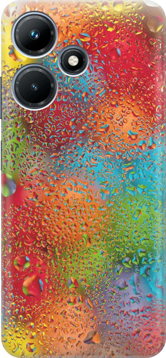 

Чехол на Infinix Hot 30i "Капли и разноцветные шары", Голубой;зеленый, 159402