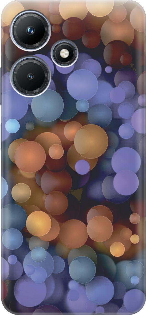 

Чехол на Infinix Hot 30i "Сиренево-оранжевые шарики", Фиолетовый;оранжевый, 159402