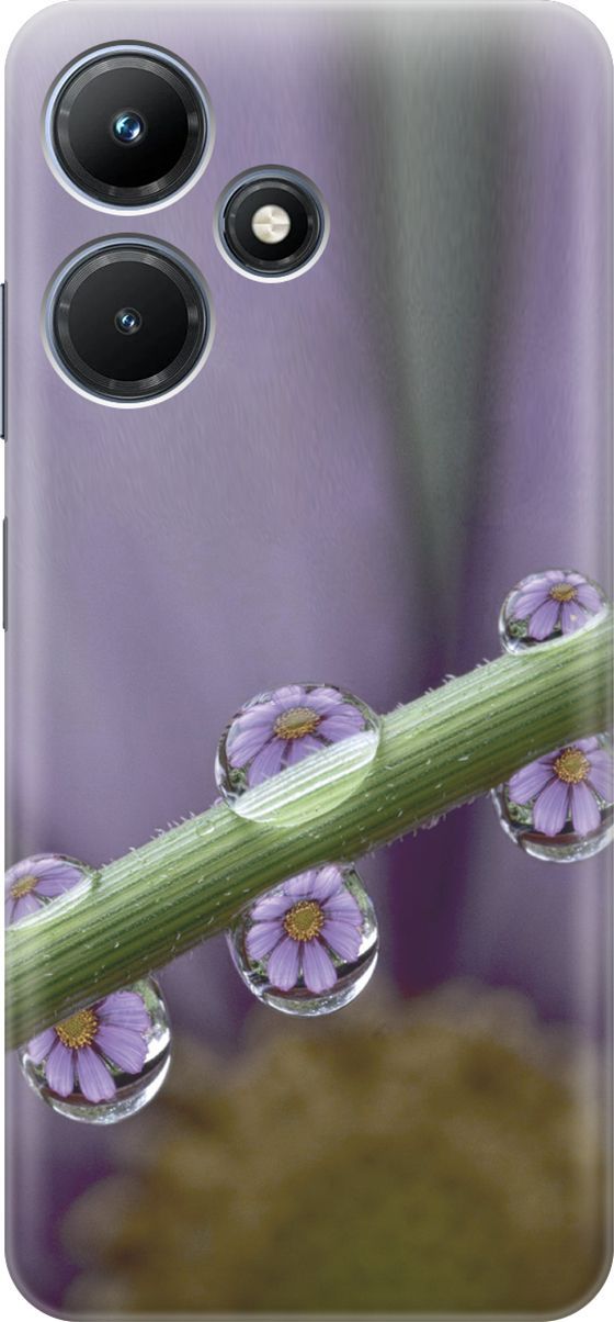 

Чехол на Infinix Hot 30i "Сиреневые цветы в каплях", Зеленый;фиолетовый, 159409