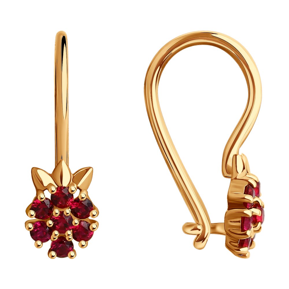

Серьги из красного золота SOKOLOV 0200033, корунд искусственный, 0200033