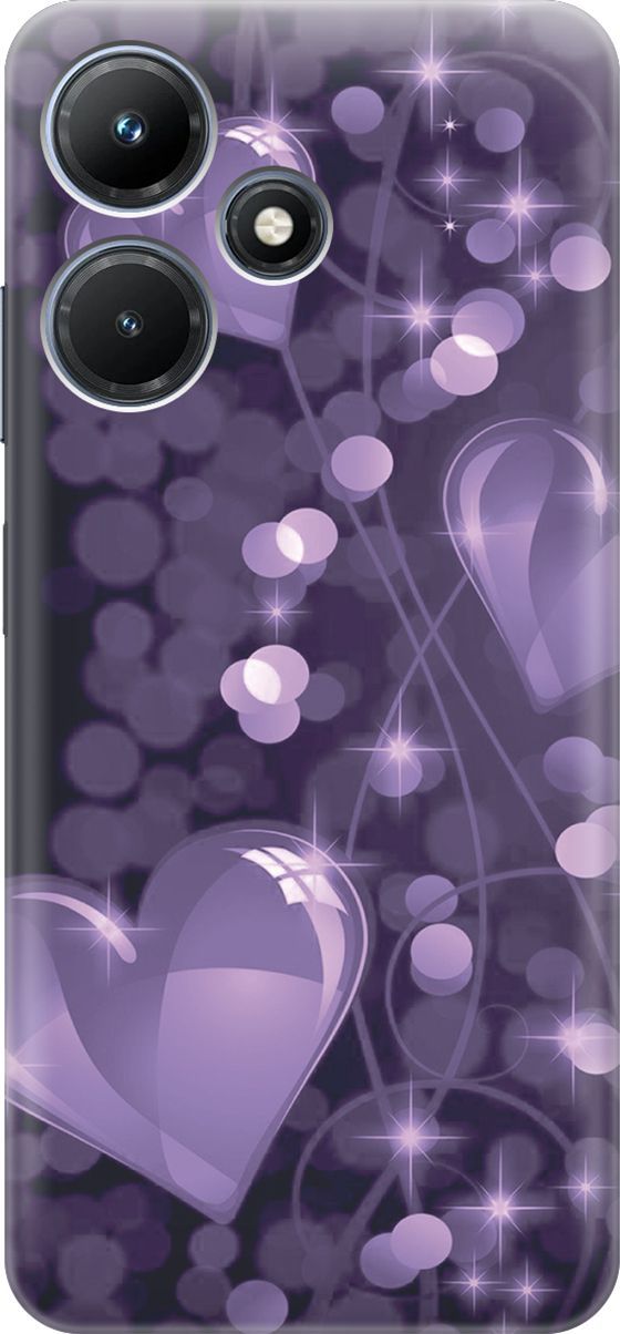 

Чехол на Infinix Hot 30i "Любовь в фиолетовом цвете", Фиолетовый;черный, 159406