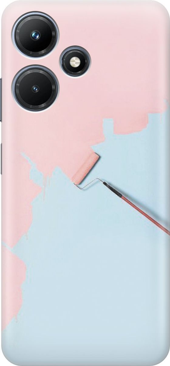 

Чехол на Infinix Hot 30i "Голубая стена, розовая краска", Голубой;розовый, 159404