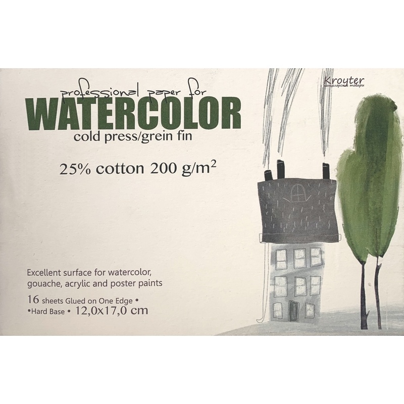 

Альбом для акварели Kroyter 00180 16 л 200 гр Watercolor с добавлением хлопка