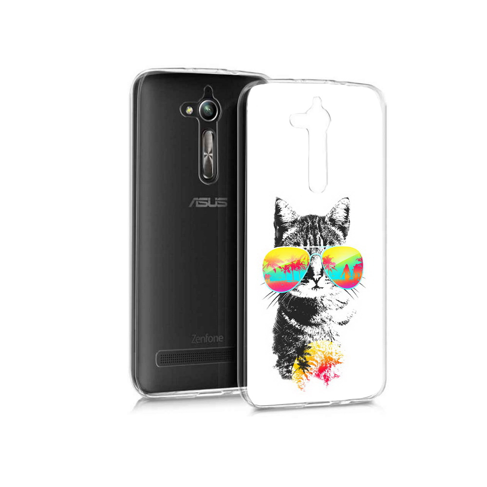 

Чехол MyPads Tocco для Asus ZenFone Go (ZB500KL) крутой кот, Прозрачный, Tocco