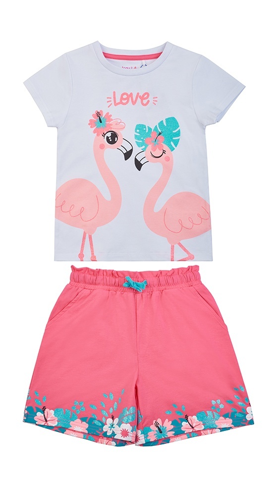 

Костюм повседневный Kari Kids SS24C23501017, белый; розовый, 98, 229280