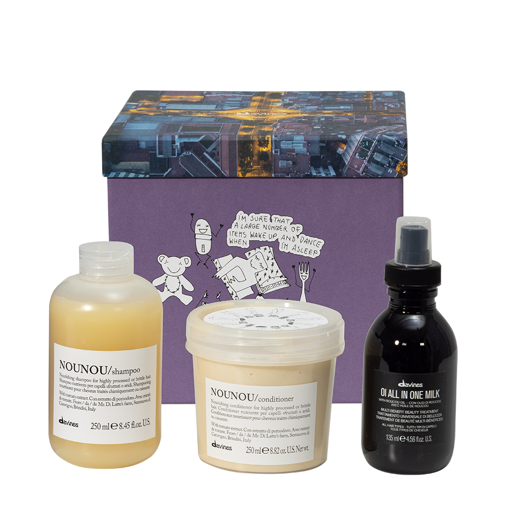 

Набор Davines для питания Nounou шампунь 250мл кондиционер 250мл молочко 135мл, Набор Davines 2025