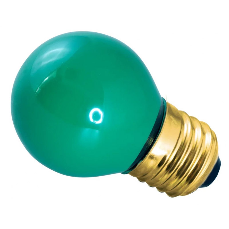 Лампа накаливания e27 10 Вт зеленая колба {401-114}