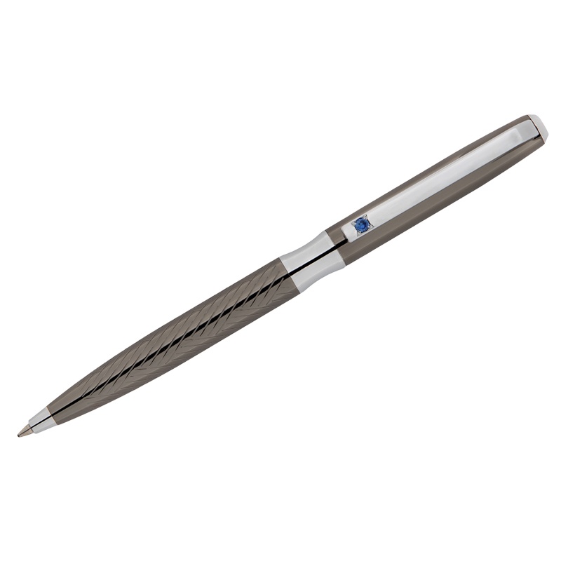 фото Ручка шариковая delucci cps_11424 taglia синяя 1 мм 1шт оружейный металл/серебро