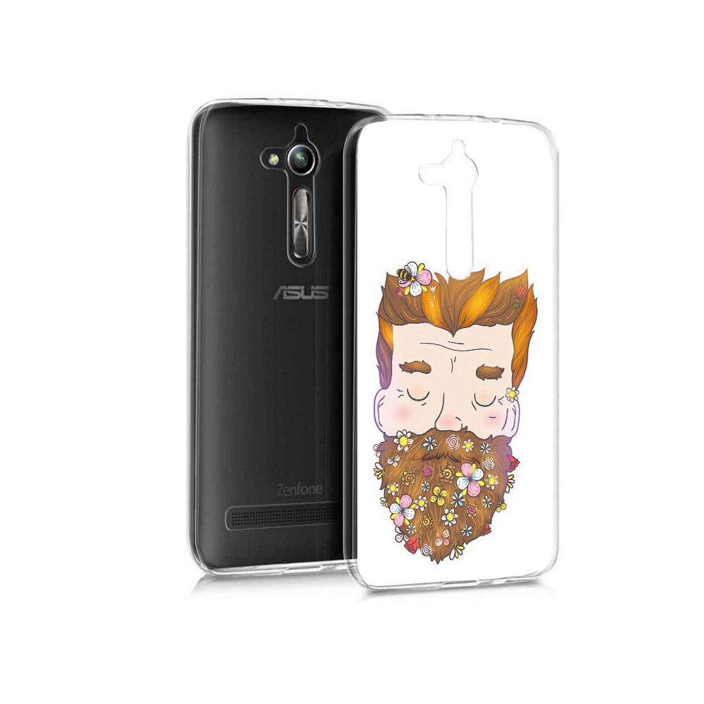 

Чехол MyPads Tocco для Asus ZenFone Go (ZB500KL) мужчина с цветами в бороде, Прозрачный, Tocco