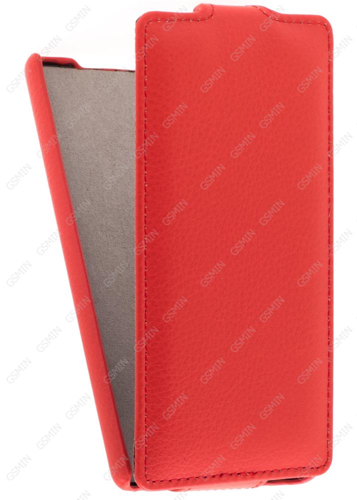 фото Кожаный чехол для huawei p8 art case (красный) hrs