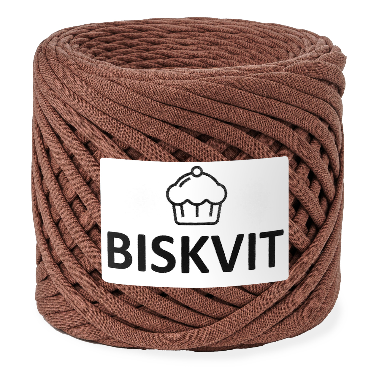 Трикотажная пряжа для вязания BISKVIT Брауни, 100% хлопок, 7-9мм, 100м