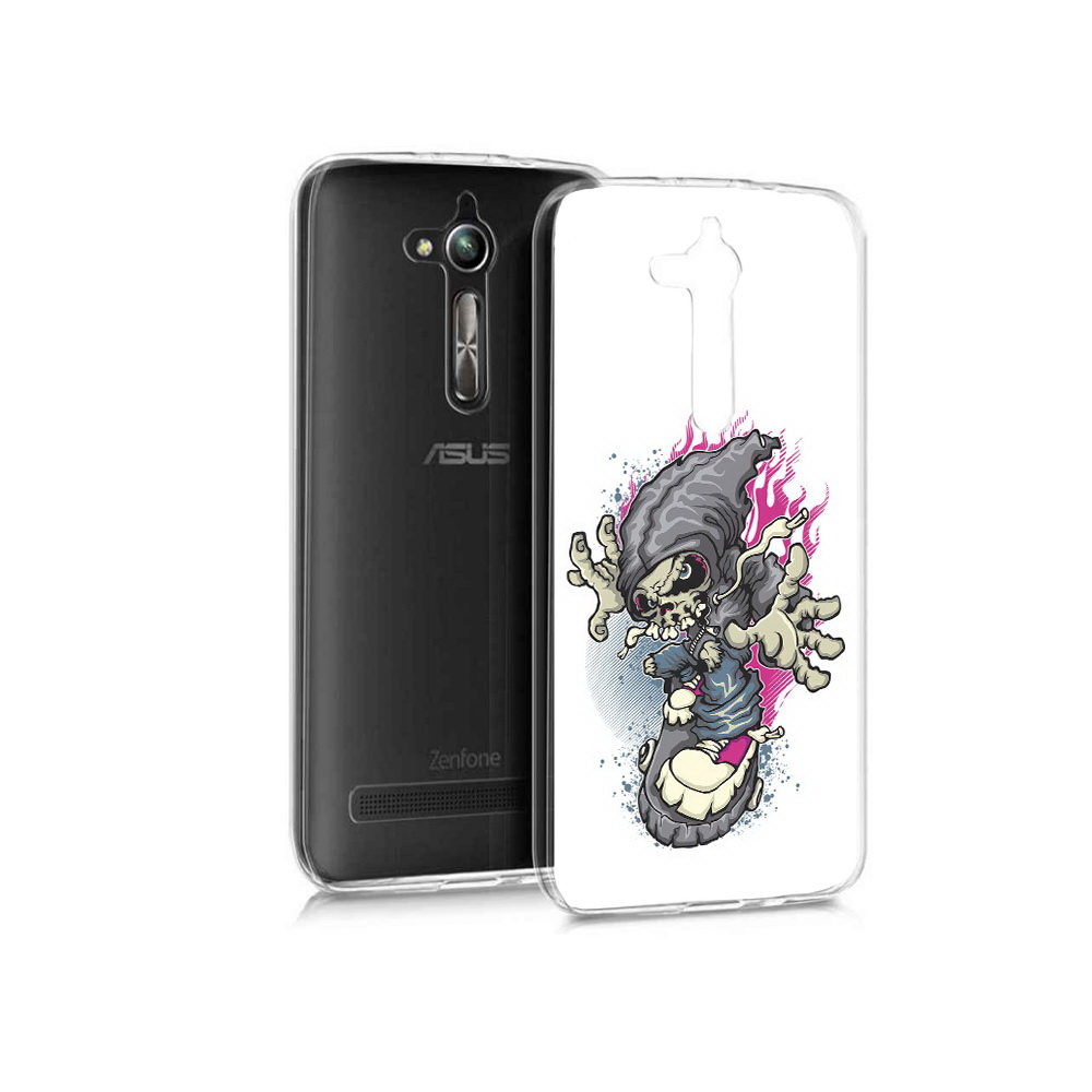 фото Чехол mypads tocco для asus zenfone go (zb500kl) нарисованный скелет на скейт борде