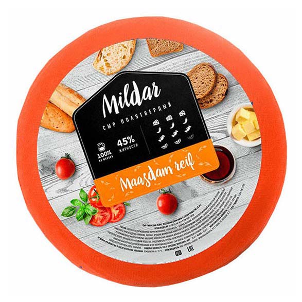 

Сыр полутвердый Mildar Maasdam reif 45%