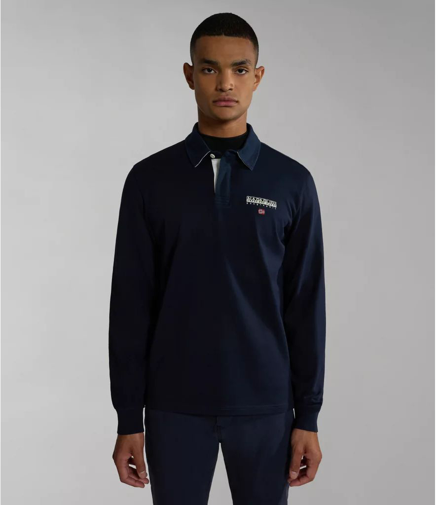 

Лонгслив мужской Napapijri E-AYAS RUGBY 176 BLU MARINE синий M, E-AYAS RUGBY 176 BLU MARINE