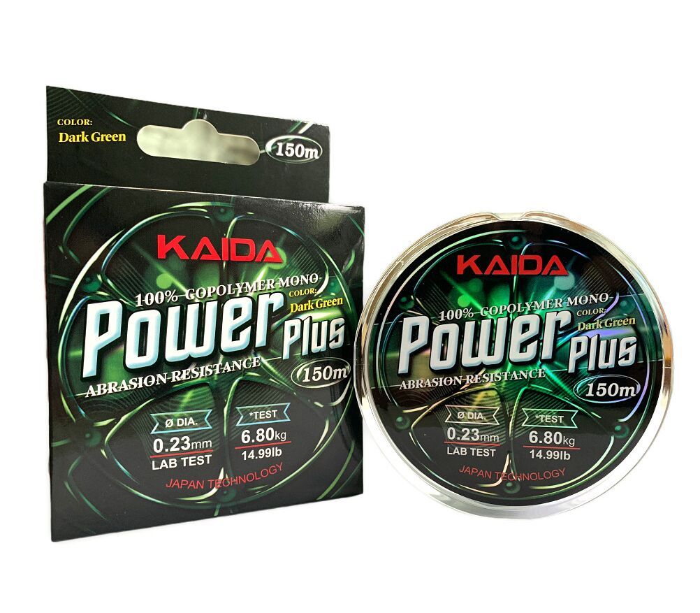 

Леска Kaida POWER PLUS 150м Dark Green 0.18мм 4.32кг 9.52Lb, Зеленый, Power Plus