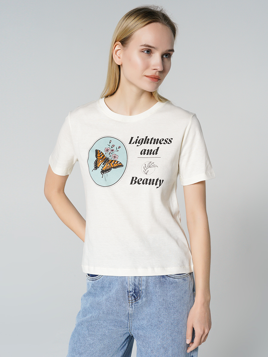 

Футболка женская ТВОЕ 85517 бежевая M, 85517