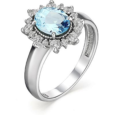 

Кольцо с топазом и фианитами из серебра р. 16,5 Алкор серебро 01-1163_00ТБ-00, 01-1163_00ТБ-00