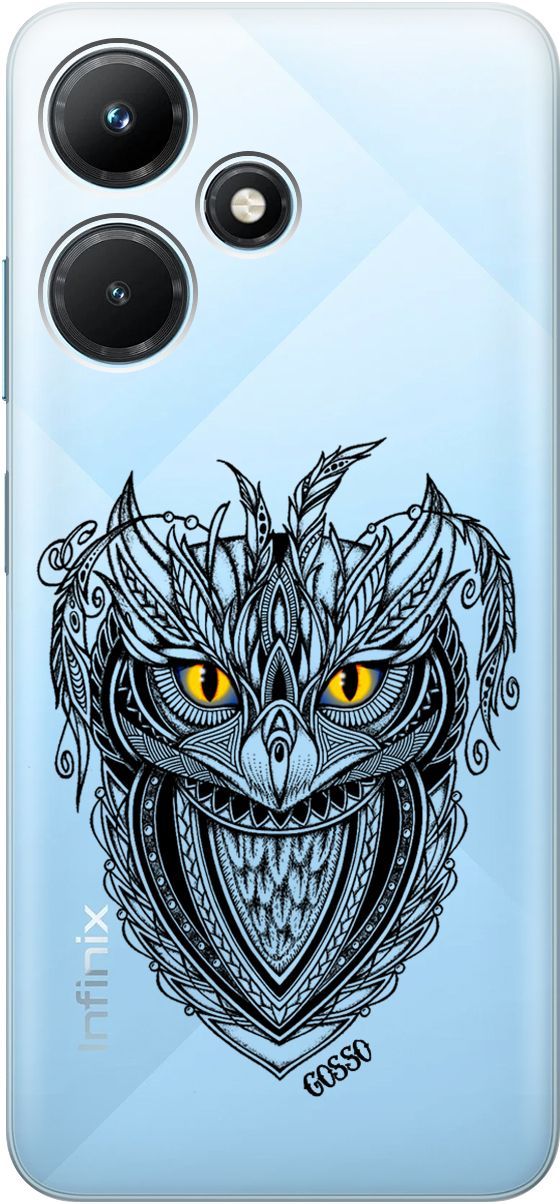 

Чехол на Infinix Hot 30i "Grand Owl" прозрачный, Прозрачный;желтый, 159410