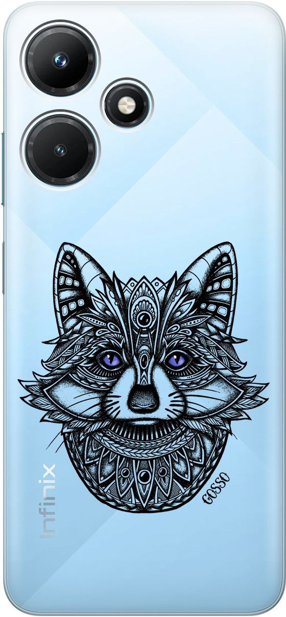 

Чехол на Infinix Hot 30i "Grand Raccoon" прозрачный, Прозрачный;синий, 159410