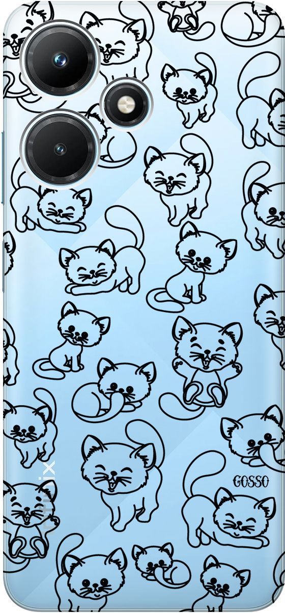 

Чехол на Infinix Hot 30i "Cute Kitties" прозрачный, Прозрачный;черный, 159410