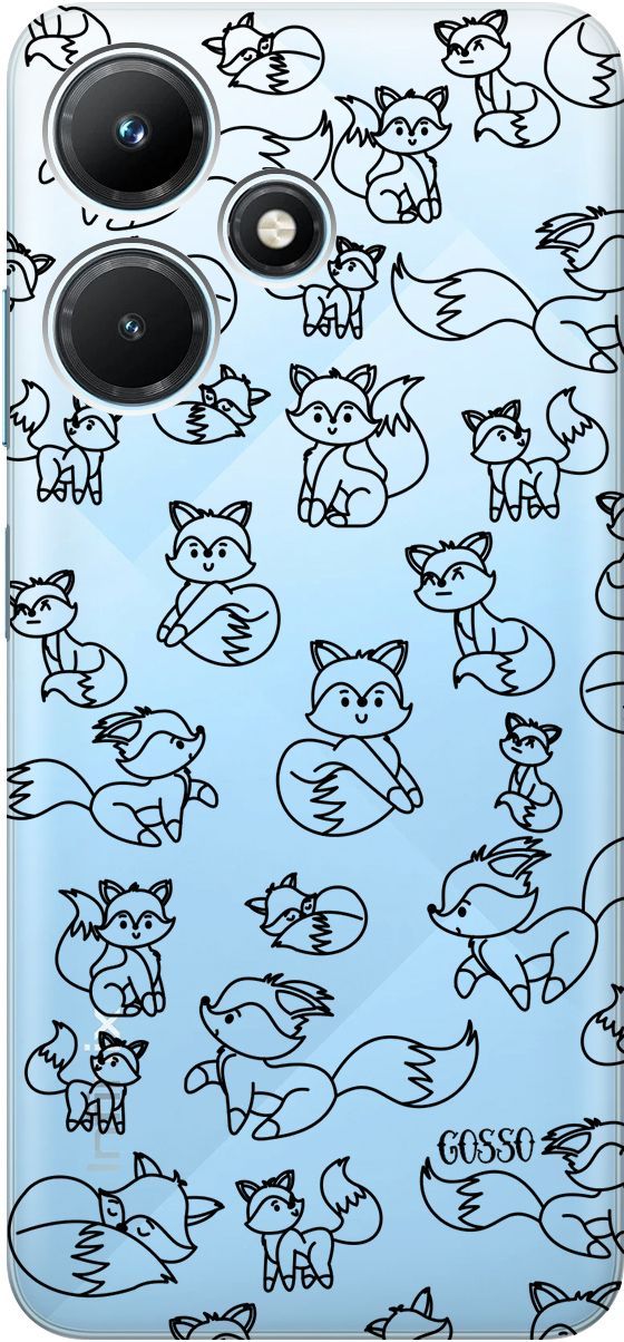 

Чехол на Infinix Hot 30i "Funny Foxes" прозрачный, Прозрачный;черный, 159410