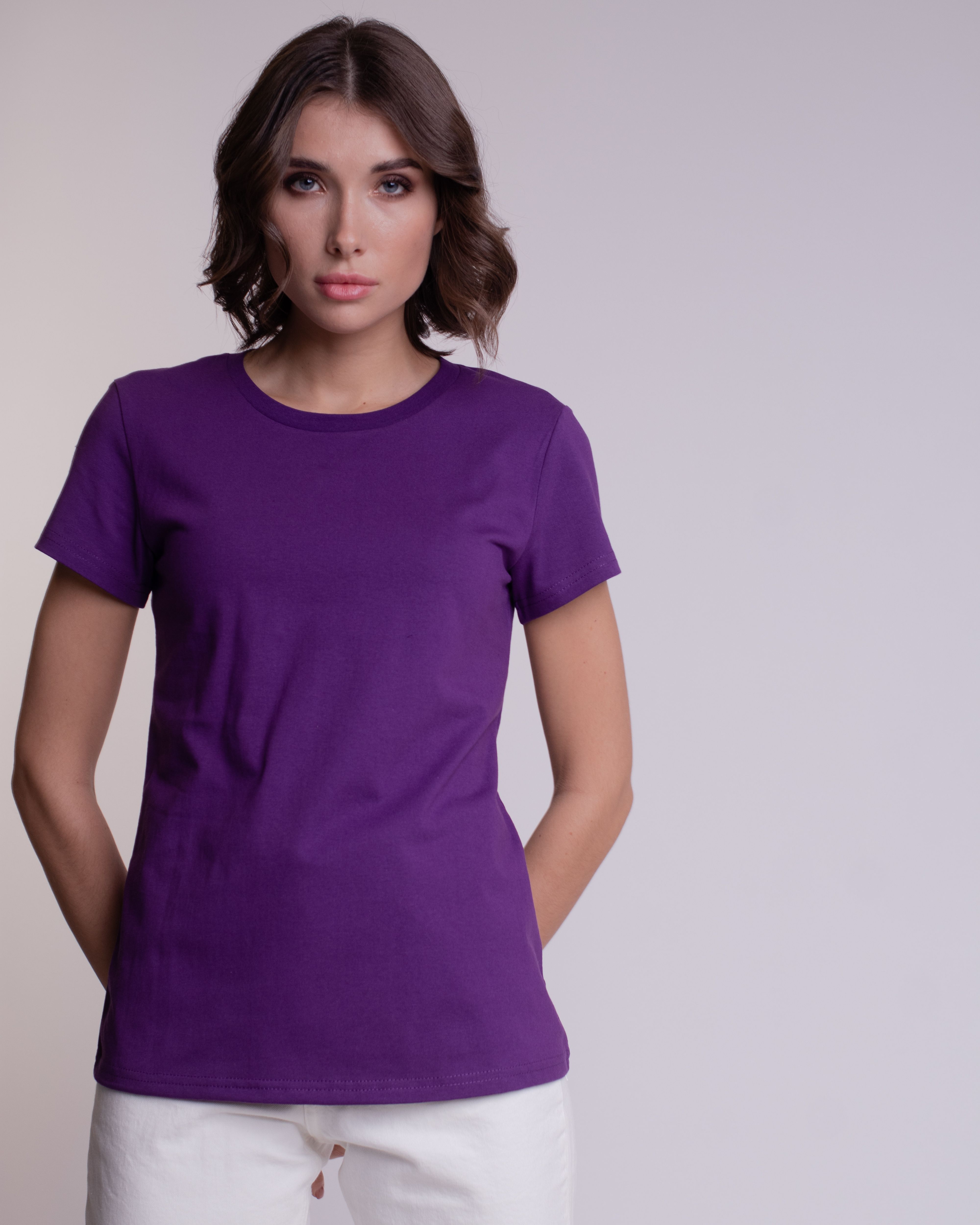 

Футболка женская Uzcotton W-F фиолетовая M, Фиолетовый, W-F