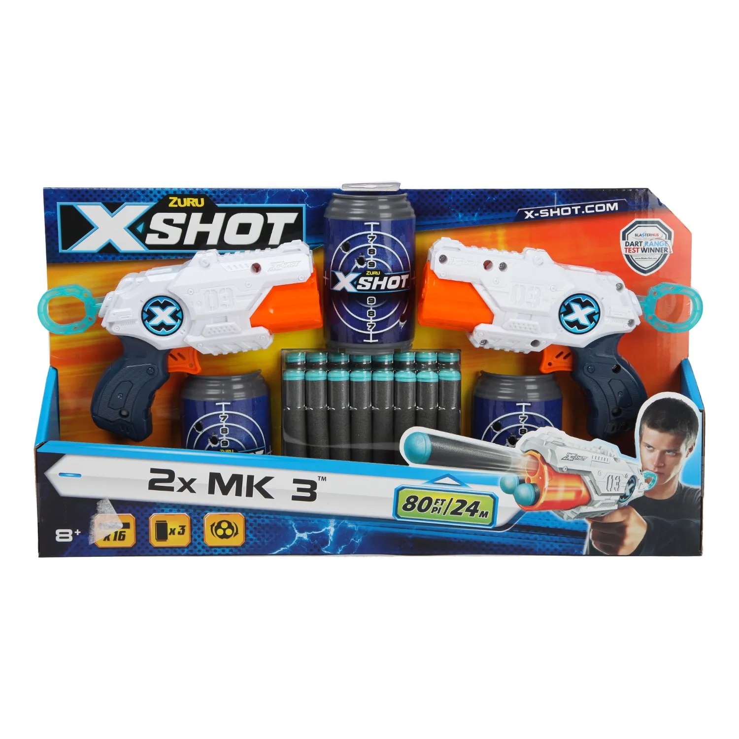 Бластер игрушечный для стрельбы ZURU набор X-SHOT MK 3 Дабл Комбо, 36432