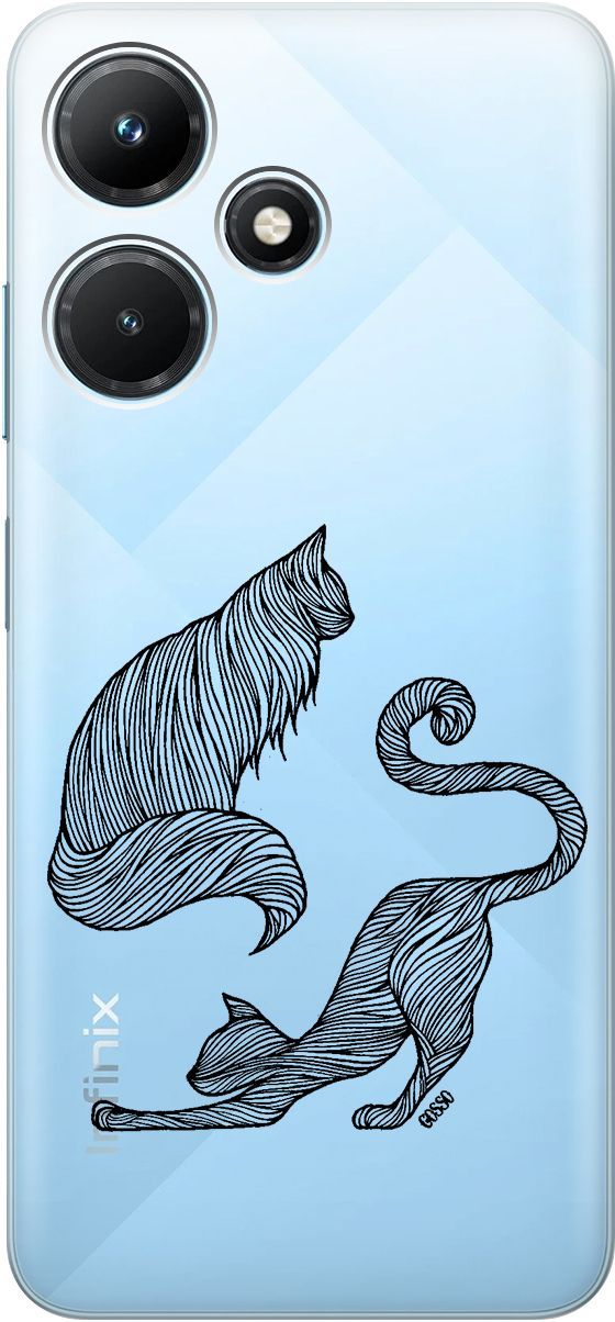 

Чехол на Infinix Hot 30i "Lazy Cats" прозрачный, Прозрачный;серый, 159410
