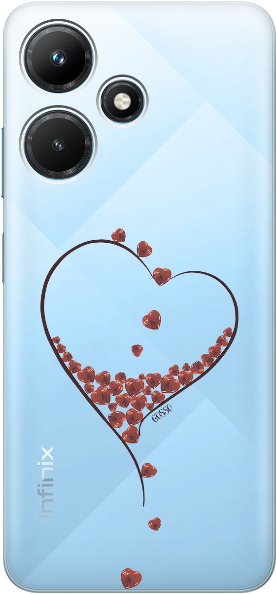

Чехол на Infinix Hot 30i "Little hearts" прозрачный, Прозрачный;черный, 159410