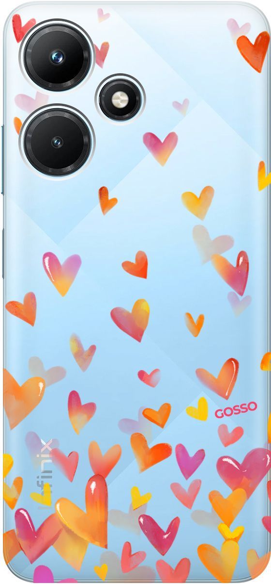 

Чехол на Infinix Hot 30i "Flying Hearts" прозрачный, Прозрачный;желтый, 159410