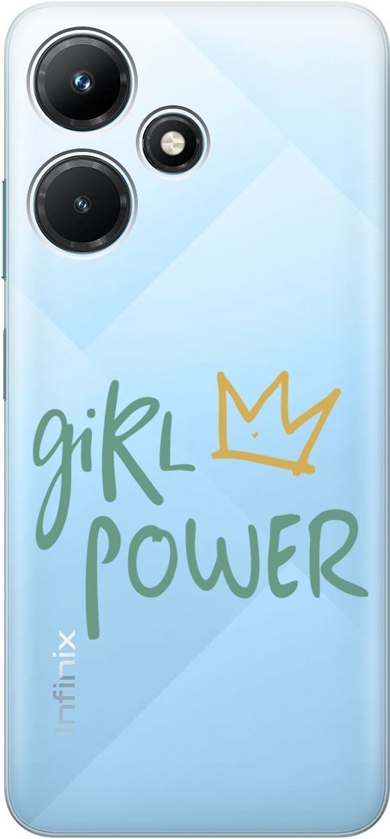 

Чехол на Infinix Hot 30i "Girl Power!" прозрачный, Прозрачный;зеленый, 159410