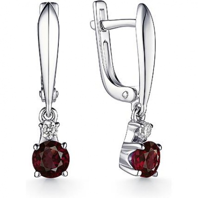 

Серьги с гранатами и фианитами из серебра Алкор серебро 02-1347_00ГР-00, 02-1347_00ГР-00