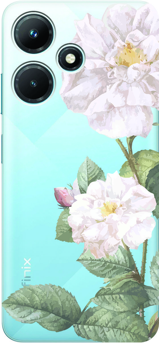 

Чехол на Infinix Hot 30i "White Rose" прозрачный, Прозрачный;черный, 159411