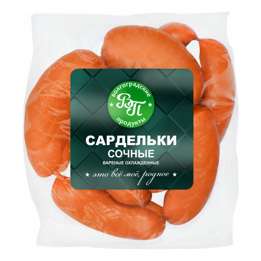 

Сардельки Волгоградский Продукт Сочные вареные охлажденные +-1 кг