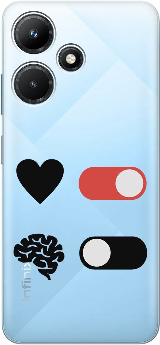 

Чехол на Infinix Hot 30i "Brain Off" прозрачный, Прозрачный;белый, 159411